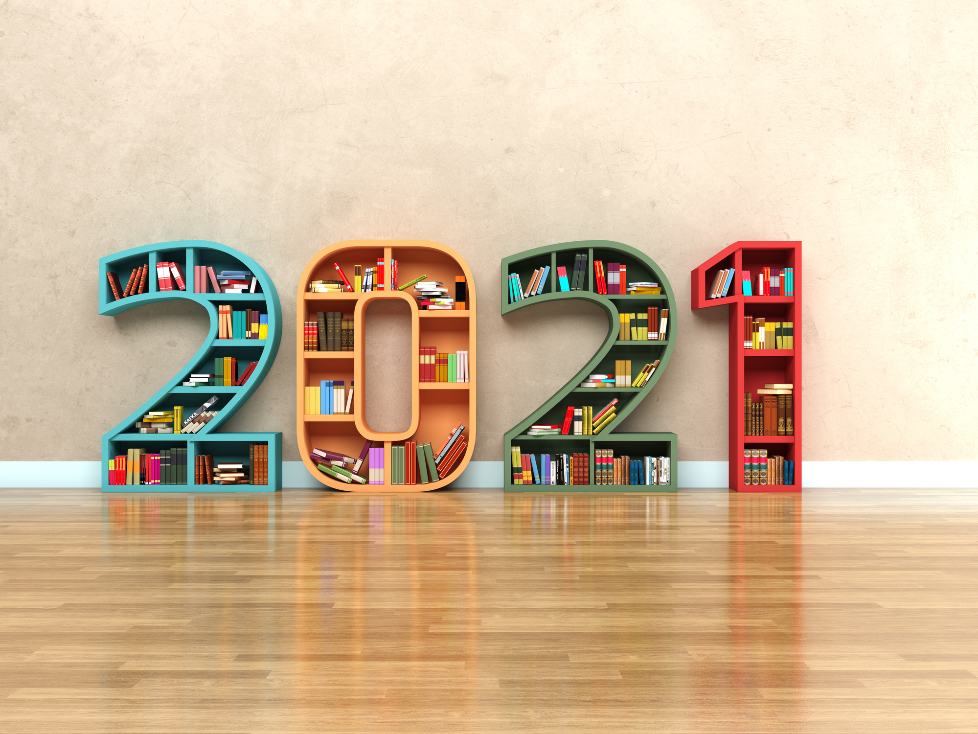 2021 shaped bookshelf